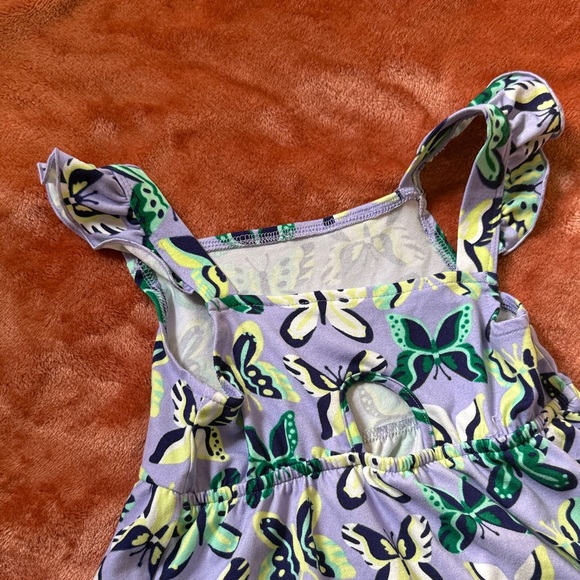 Member’s Mark Knit Butterfly Print Dress - Purple & Green SIZE 3T - Picture 5 of 7